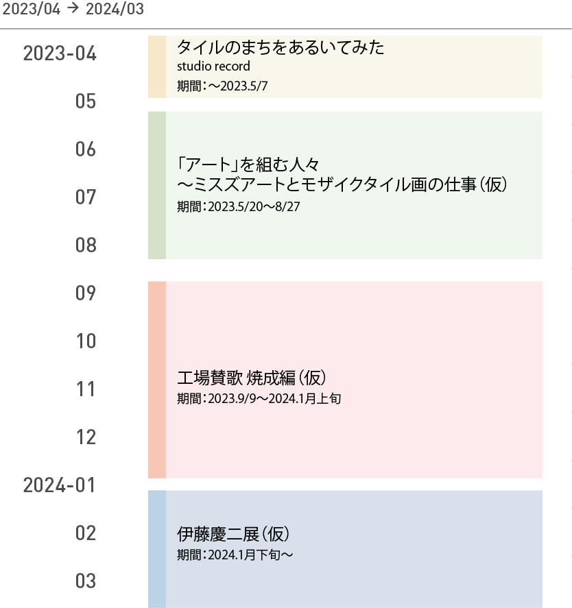 2023年度年間スケジュールのカレンダー